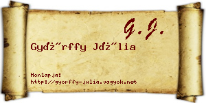 Győrffy Júlia névjegykártya